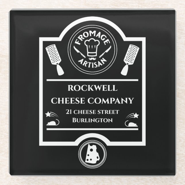 Käsehersteller Glasuntersetzer (Vorderseite)