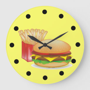 Käseherz und Brände Große Wanduhr