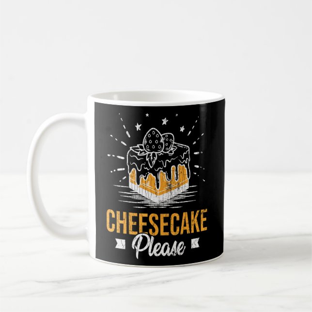Käsekuchen Bitte Funny Cheese Eater Graphic Kaffeetasse (Links)