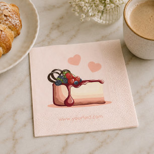 Käsekuchen-Dessert-Illustration Papier-Serviette Serviette