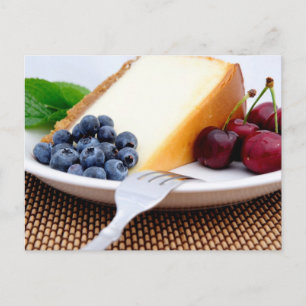 Käsekuchen mit Obst Postkarte