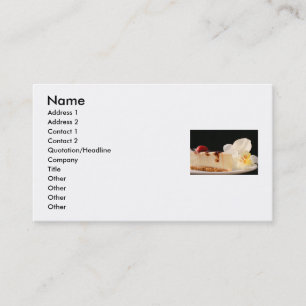 Käsekuchen und eine Orchideen-Visitenkarte Visitenkarte