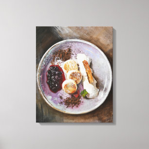 Käsepfannkuchen mit Berries - Gourmet-Küche Leinwanddruck