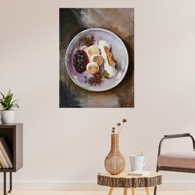 Käsepfannkuchen mit Berries - Gourmet-Küche Poster (Wohnzimmer 3)