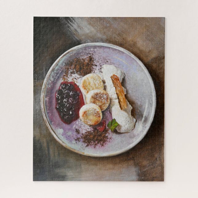 Käsepfannkuchen mit Berries - Gourmet-Küche Puzzle (Vertikal)