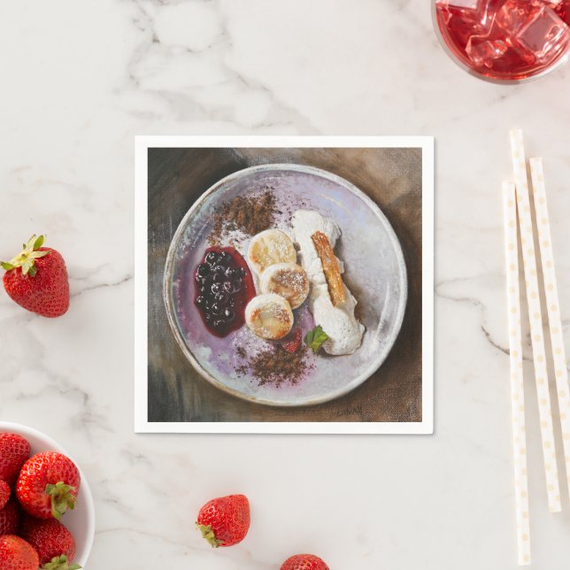 Käsepfannkuchen mit Berries - Gourmet-Küche Serviette (Beispiel)