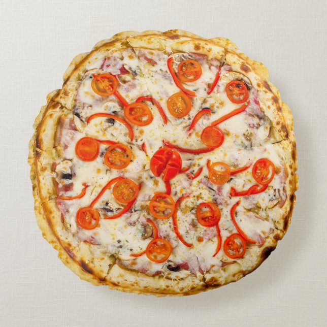 Käsepizza Rundes Kissen (Vorderseite)