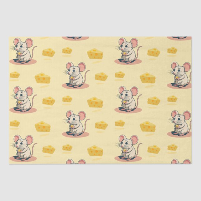 Käsespezialitäten: Niedliche Maus mit Käsesocken Seidenpapier (Vorderseite)