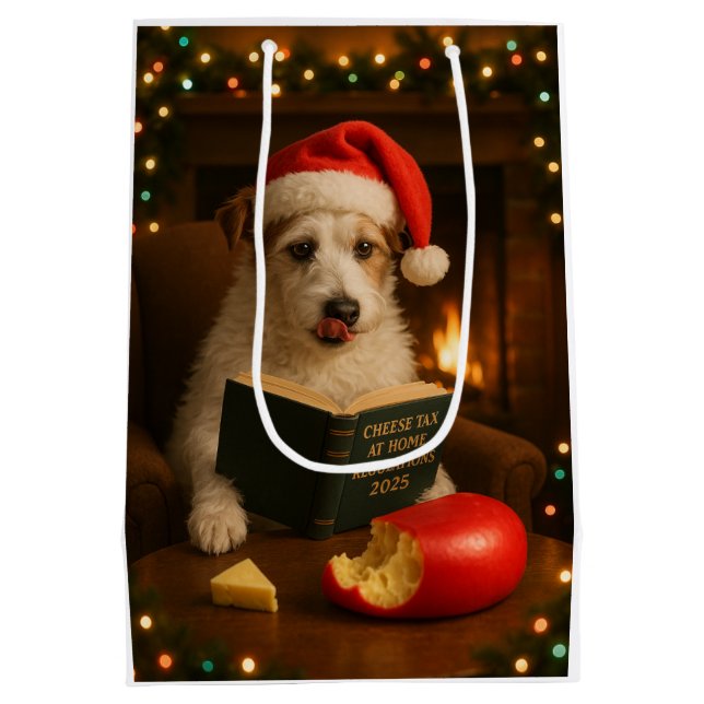 Käsesteuer Weihnachtsgeschenk - Jack Russell Mittlere Geschenktüte (Rückseite)