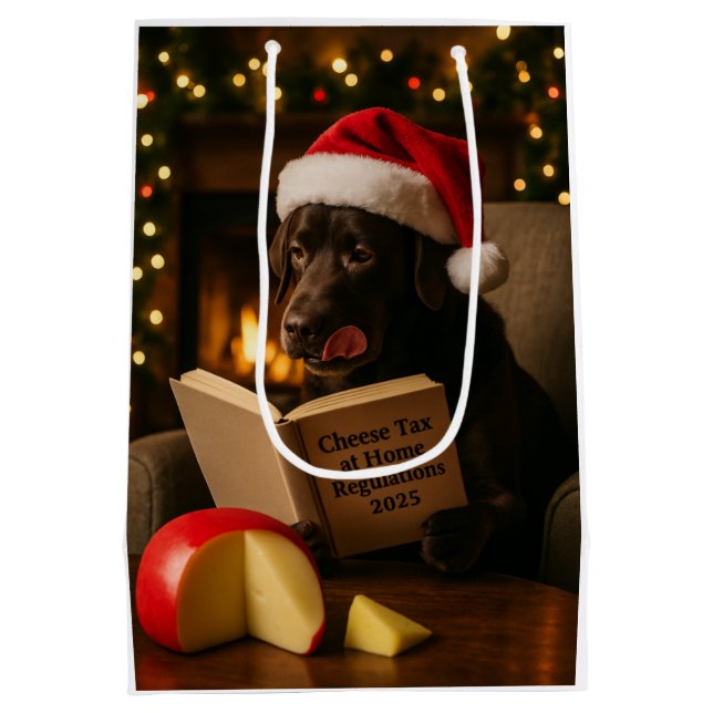 Käsesteuer Weihnachtsgeschenk - Schokolade Labrado Mittlere Geschenktüte (Rückseite)