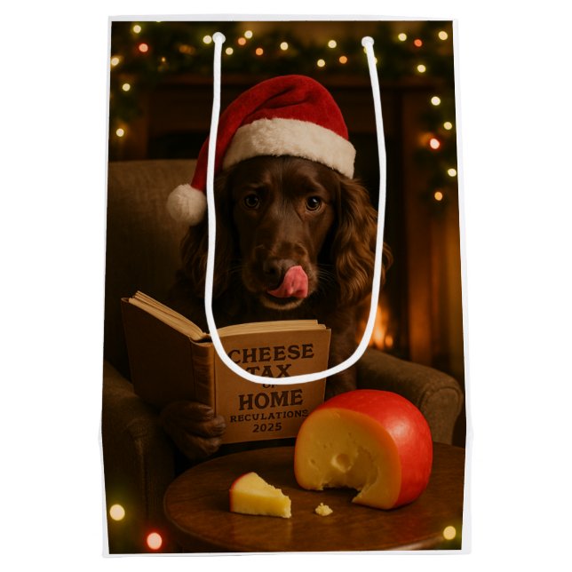 Käsesteuer Weihnachtsgeschenk-Tasche - Arbeitspuck Mittlere Geschenktüte (Rückseite)