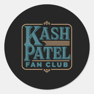 Kash Patel Fan Club Vintage Logo Präsident Trump N Runder Aufkleber
