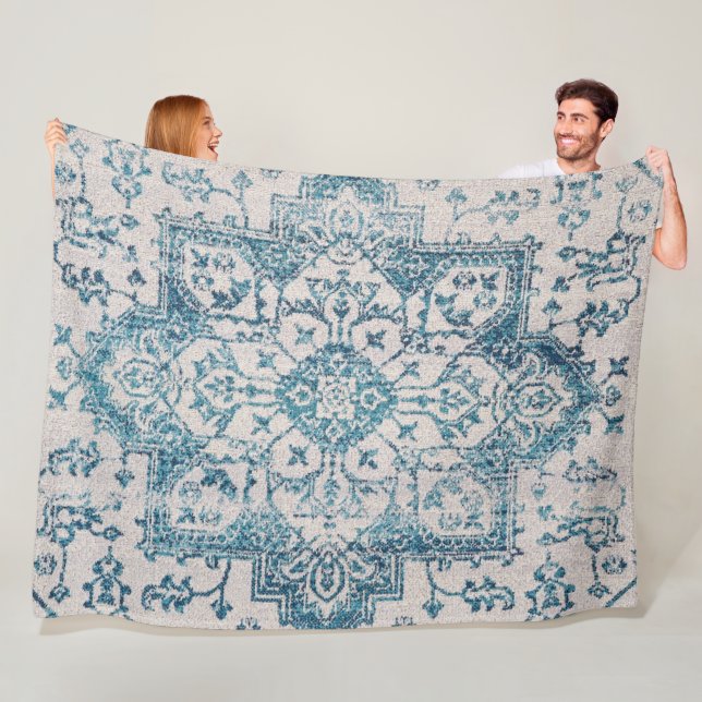 Kashan Poshti Central Persian Rug Print Fleecedecke (Beispiel)