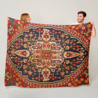 Kashan Poshti Central Persian Rug Print Fleecedecke