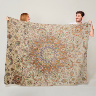 Kashan Poshti Central Persian Rug Print Fleecedecke