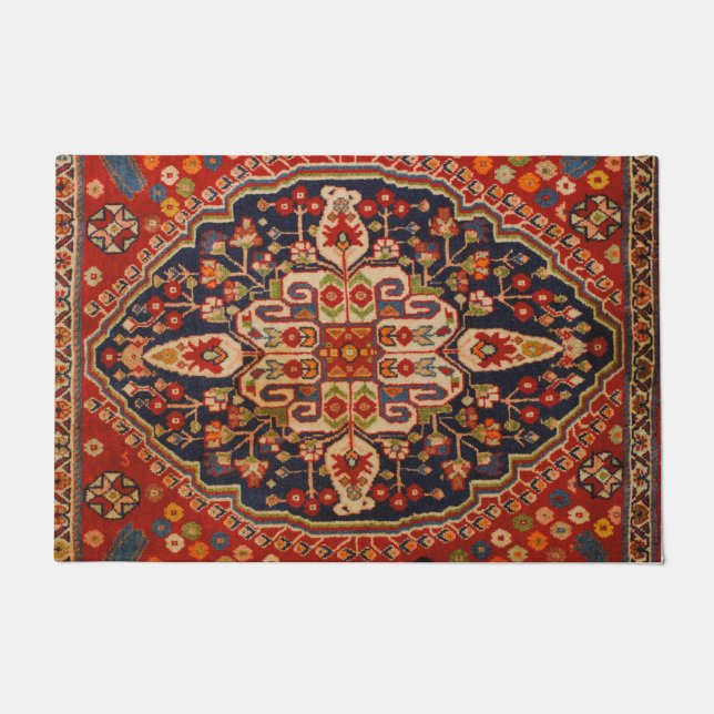 Kashan Poshti Central Persian Rug Print Fußmatte (Vorderseite)