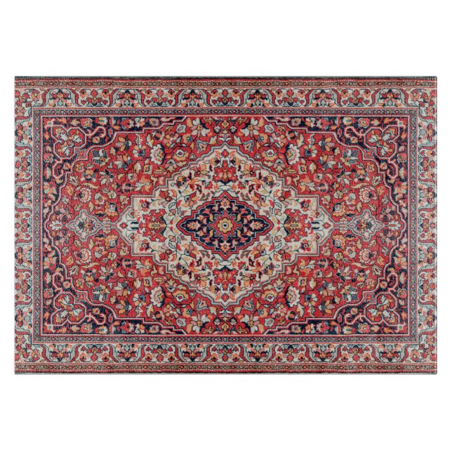 Kashan Poshti Central Persian Rug Print Schneidebrett (Vorderseite)