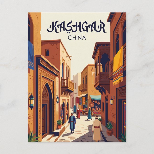 Kashgar Altstadt China Postkarte (Vorderseite)