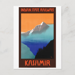 Kashmir India Vintage Travel Poster wiederbelebt Postkarte