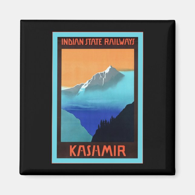 Kashmir ~ Vintage Travel Magnet (Vorne)