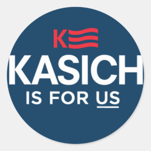 Kasich ist für unser Logo Runder Aufkleber