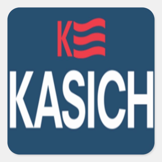 Kasich Logo Quadratischer Aufkleber (Vorderseite)