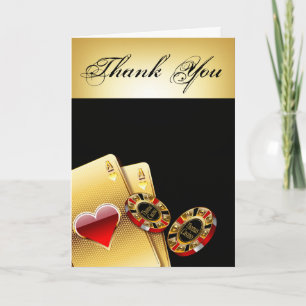 Kasino-Chip danken Ihnen FRAGEN MICH, UM NAMEN IN Dankeskarte