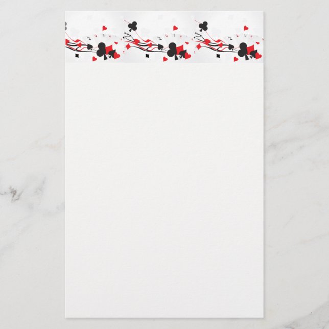 Kasino-Kartenspielbriefpapier Briefpapier (Vorderseite)