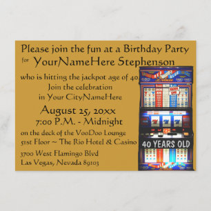 Kasino-Thema-Party mit personalisierter Einladung