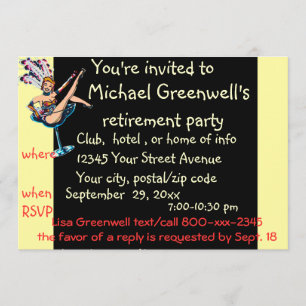 Kasino-Thema-Ruhestands-Party Einladung