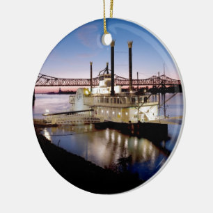 KasinoRiverboat an der Dämmerung Keramikornament