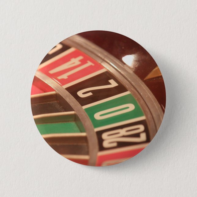 Kasinospielende Roulette-Rad-Vintage Retro Art Button (Vorderseite)