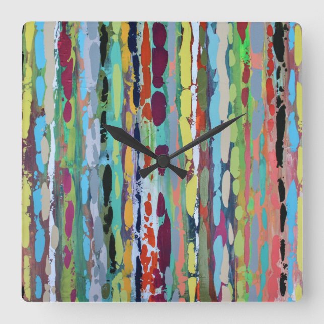 Kaskade 2 Wall Clock Quadratische Wanduhr (Vorderseite)