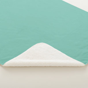Kaskade Aqua Green Solid Color Print Sherpadecke