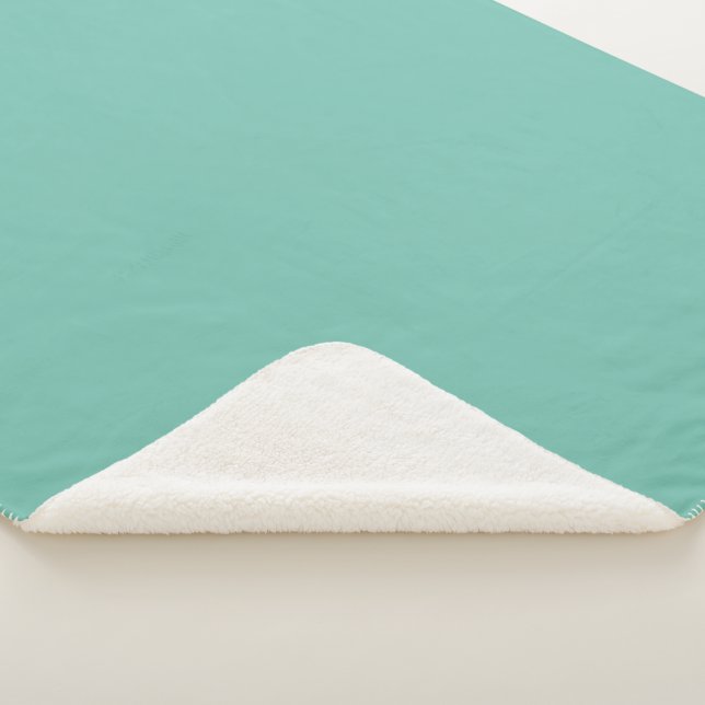 Kaskade Aqua Green Solid Color Print Sherpadecke (3/4)