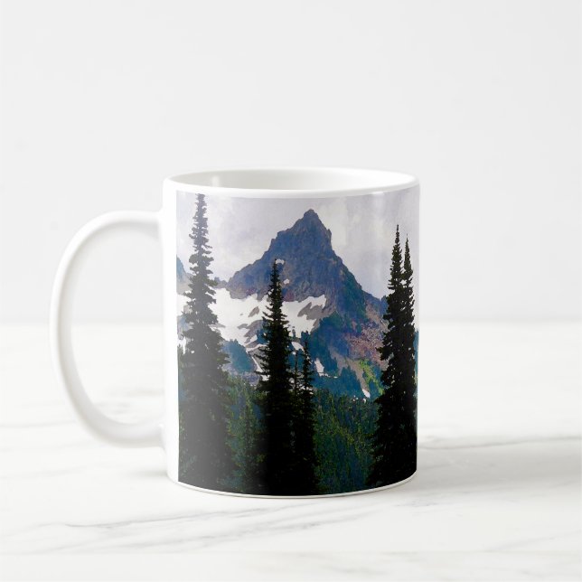 Kaskade Peaks Wasserfarbe Kaffeemaschine Tasse (Links)