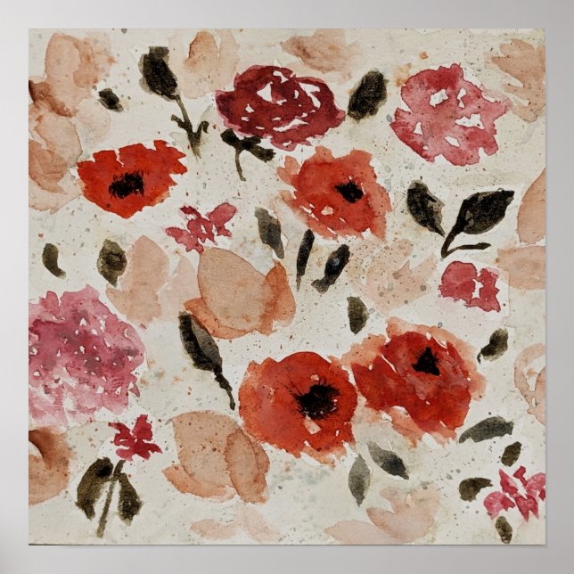 Kaskade von Blume Poster (Vorne)