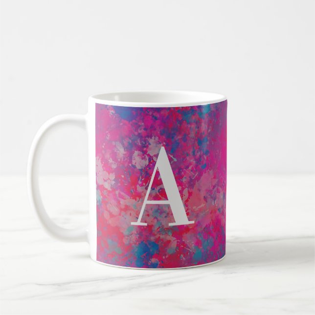 Kaskade von Farbrot, Rosa und Blues Kaffeetasse (Links)