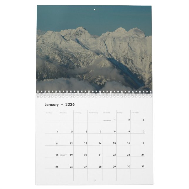 Kaskaden-Berge - Washington-Staat Kalender (Jan 2026)