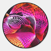 Kaskaden geometrischer Formen in Rot- und Rosatöne