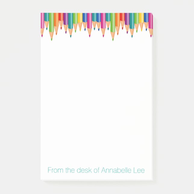 Kaskaden-Regenbogen-Bleistifte Post-it Klebezettel (Vorderseite)