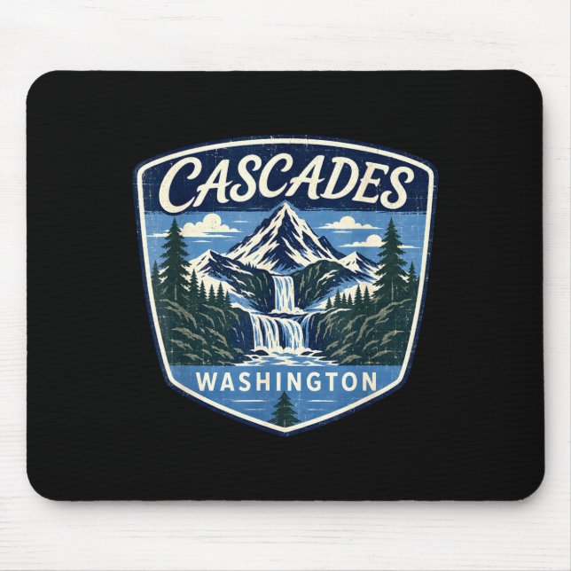 Kaskaden Washington Berg Wasserfall Natur Mousepad (Vorne)