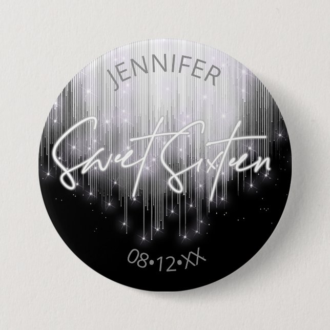 Kaskadierbeleuchtung Sweet 16 Black and White ID79 Button (Vorderseite)