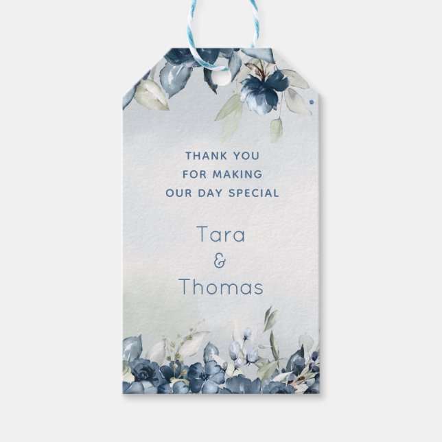 Kaskadieren von Rose Gastgeschenk Hochzeit-Geschen Geschenkanhänger (Vorderseite)