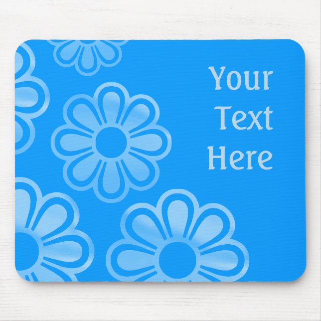 Kaskadierende Blume - Blau (0099FF) Mousepad (Vorne)