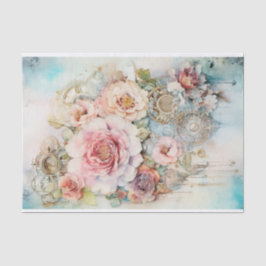 Kaskadierende Blume für gemischte Medien Seidenpapier