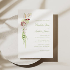 Kaskadierende Blumenstrauß-Hochzeit Einladung