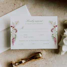 Kaskadierende Blumenstrauß-Hochzeit RSVP Karte