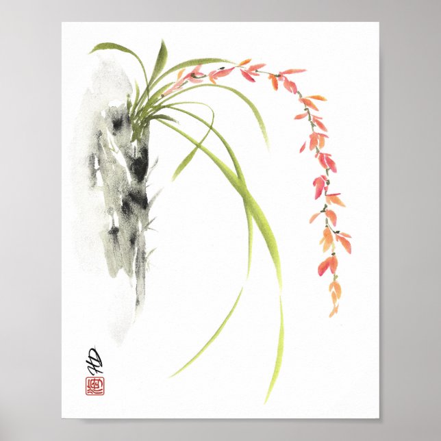 Kaskadierende Blüten Poster (Vorne)