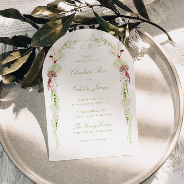 Kaskadierende florale Bogenhochzeit Einladung (Von Creator hochgeladen)